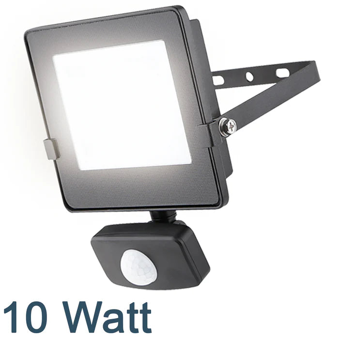 BG Luceco Floodlight 10W LED PIR Eco Slimline 800 Lumens Cool White 4000K IP65