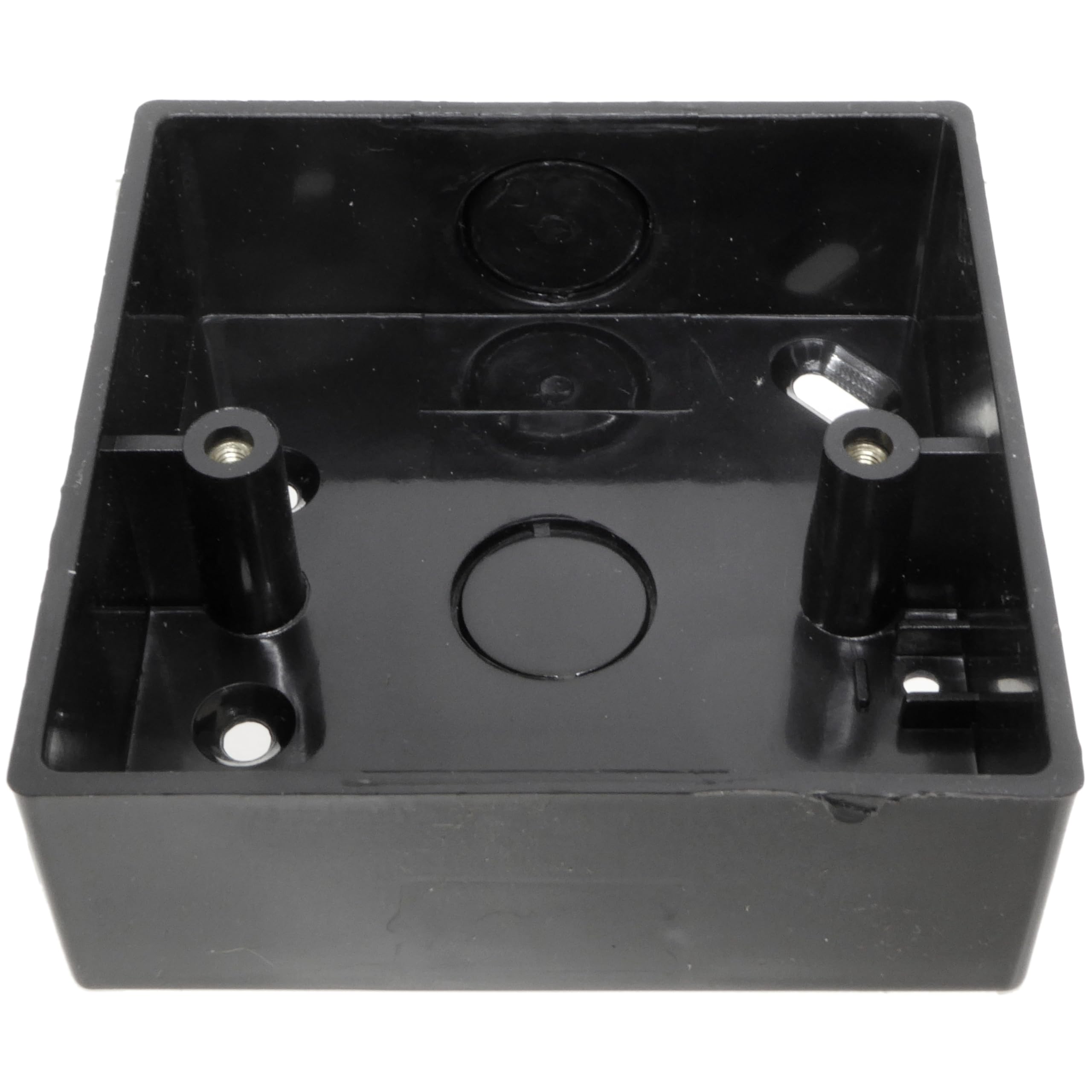 1 Gang Single Black Square Edge Surface Pattress Back Box 32mm Deep
