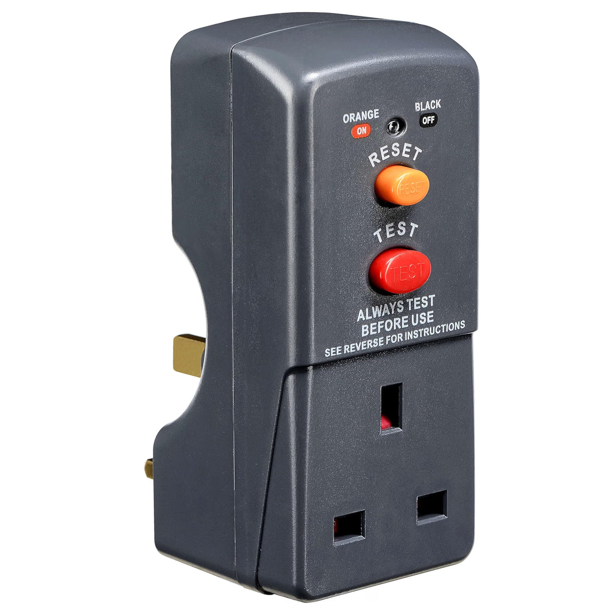 Masterplug ARCDKG Single-Socket RCD Safety Adaptor Black 13A