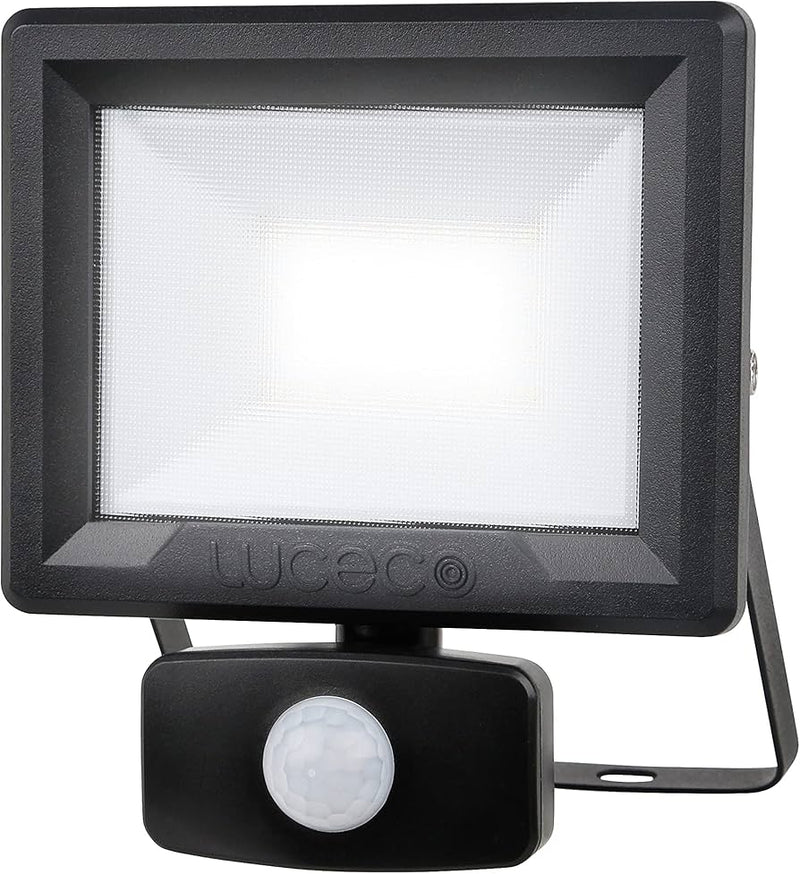 BG Luceco Floodlight 10W LED PIR Eco Slimline 800 Lumens Cool White 4000K IP65