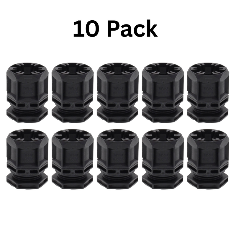 Wiska Trishot 20mm Gland & Locknut Black Pack of 10