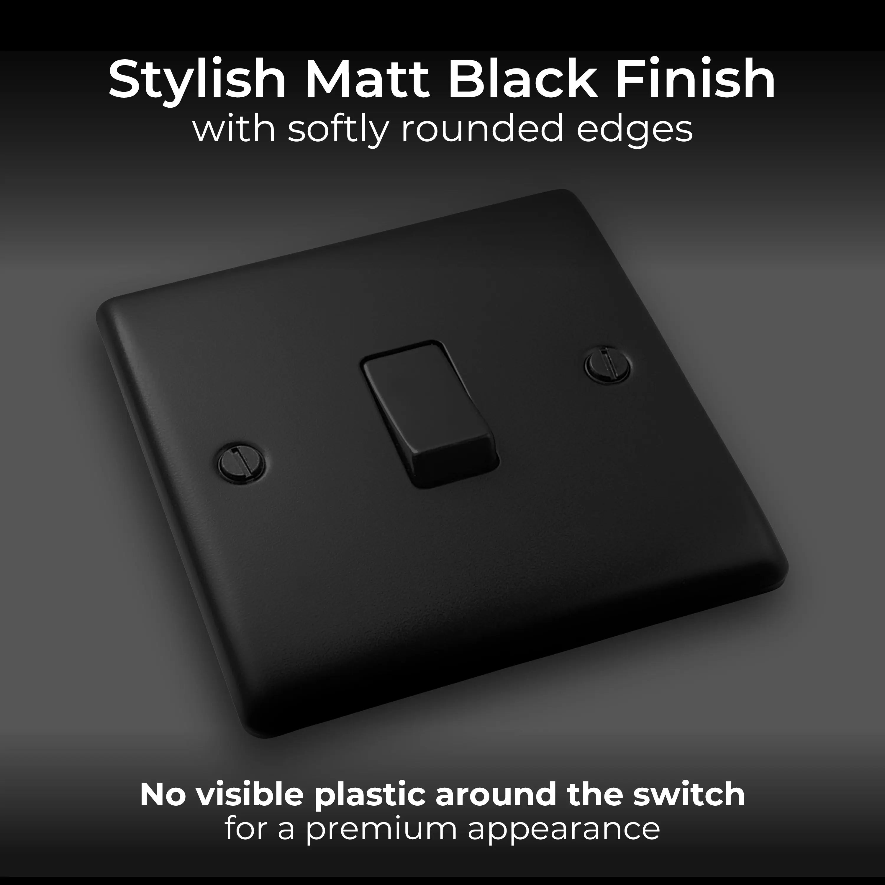 BG Nexus Metal Matt Black 1 Intermediate  Gang 20A 16AX Plate Switch - NFB13 BG Nexus