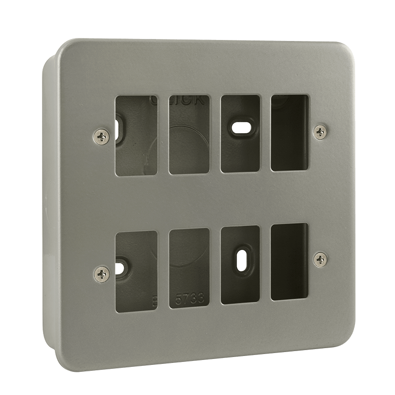 Click GridPro 8 Gang GridPro Frontplate & Back Box – CL20508