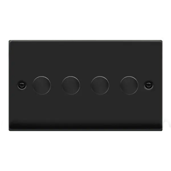Click Deco Matt Black VP MB 4GANG 2WAY 75W LED DIMMER SWITCH – VPMB164