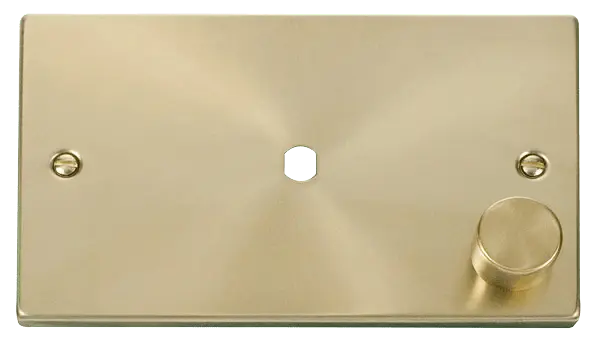 Click Scolmore Click Deco Satin Brass Single Dimmer Plate 1000W Max - VPSB185