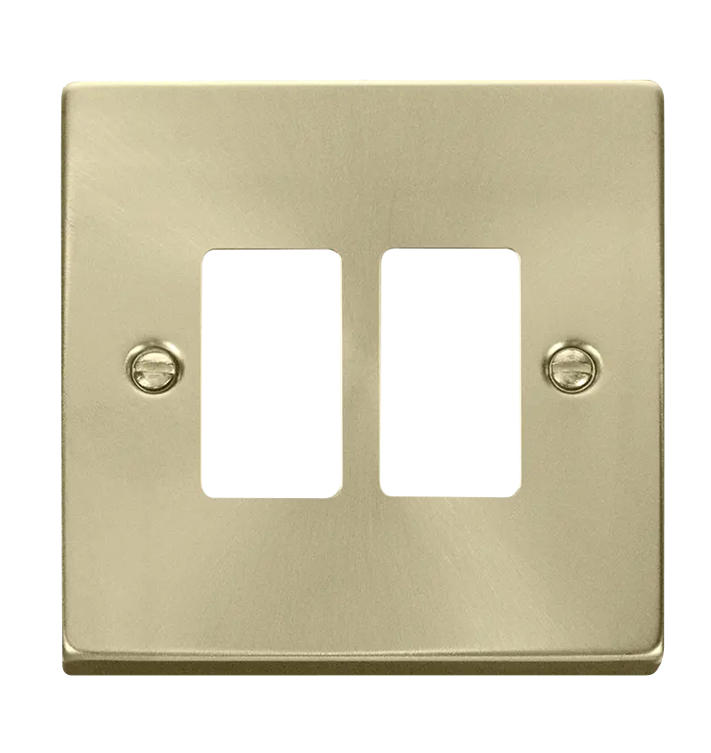 Click GridPro 2 Gang GridPro Frontplate - Satin Brass – VPSB20402