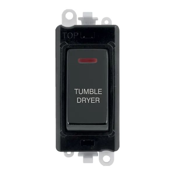 Click GridPro 20AX Double Pole Switch With LED Module - Black - Black Nickel - Tumble Dryer – GM2218BKBN-TD