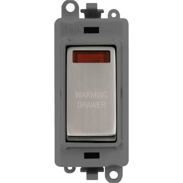 Click GridPro 20AX Double Pole Switch With Neon Module - Grey - Stainless Steel - Warming Drawer – GM2018NGYSS-WDR
