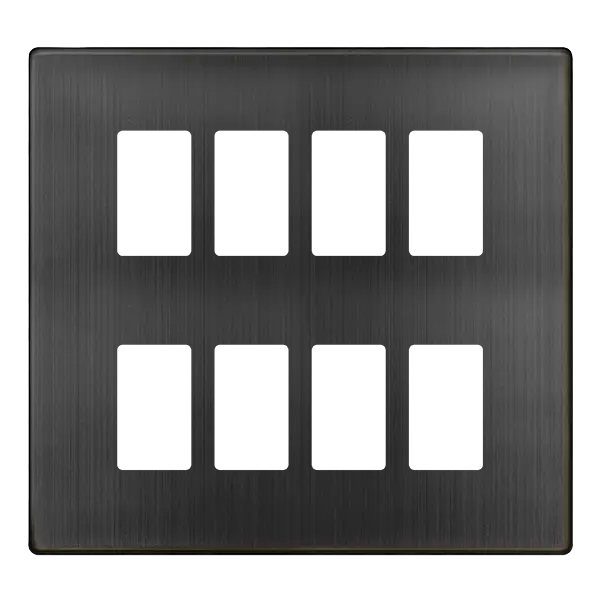 Click GridPro 8 GANG GRIDPRO COVER PLATE - MATT BRONZE – SCP20508BZ