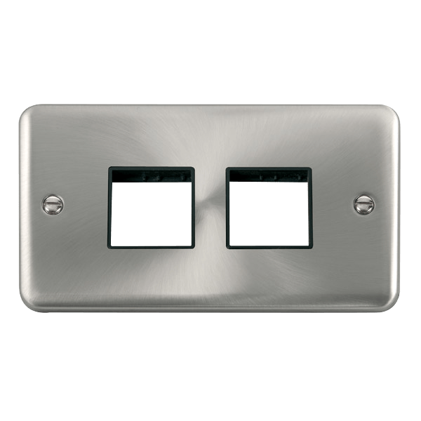 Click MiniGrid 2 Gang MiniGrid Unfurnished Plate - 2 x 2 Apertures – DPSC404BK