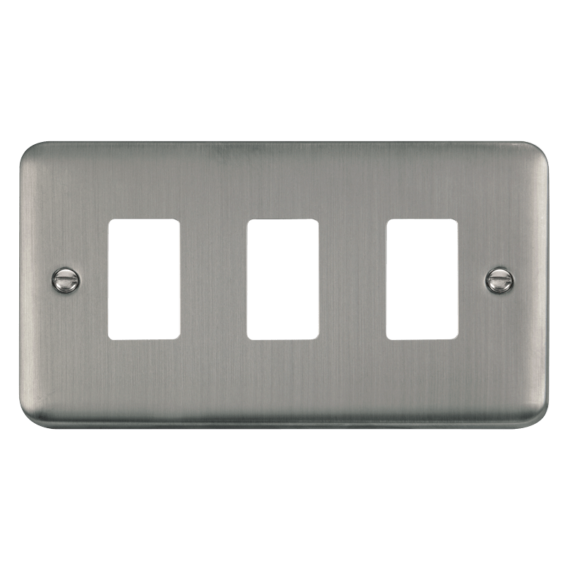 Click GridPro 3 Gang GridPro Frontplate - Stainless Steel – DPSS20403