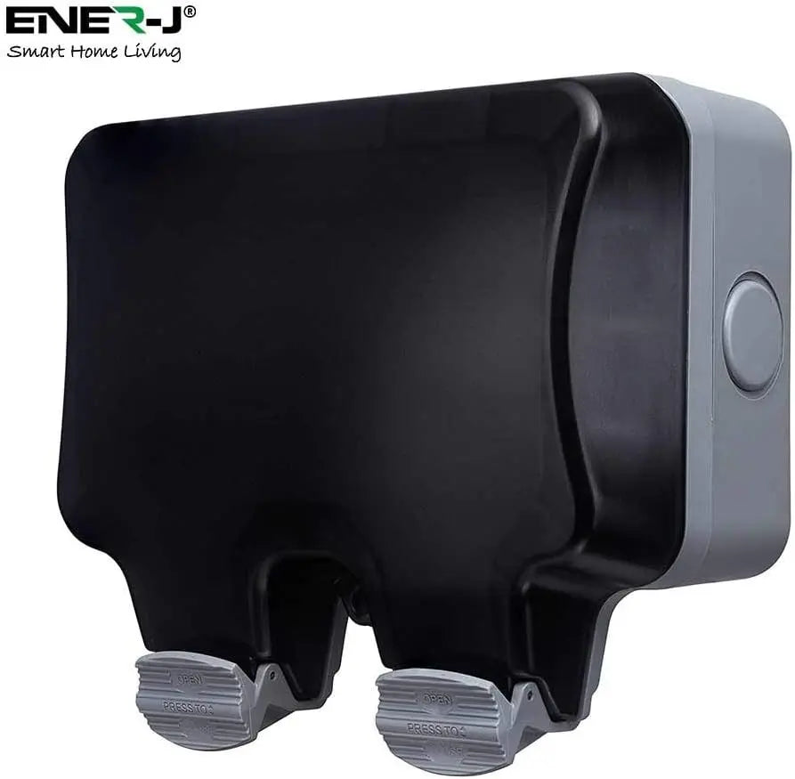 EnerJ Smart WiFi Outdoor Socket – IP55 Rated 2 Gang 13A with USB Port (SHA5275)