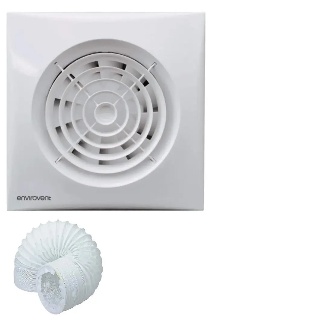 Envirovent SIL100T Extractor Fan Complete Kit - Fan, Grille & Ducting - Timer - ACAS Electrical