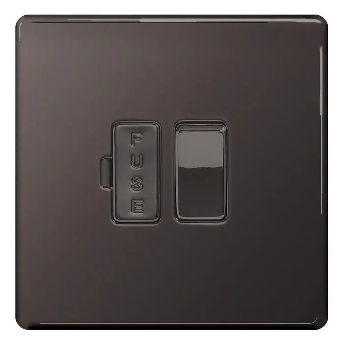 BG Nexus Screwless Flat Plate Black Nickel Switches and Sockets Black Inserts Full Range BG Nexus