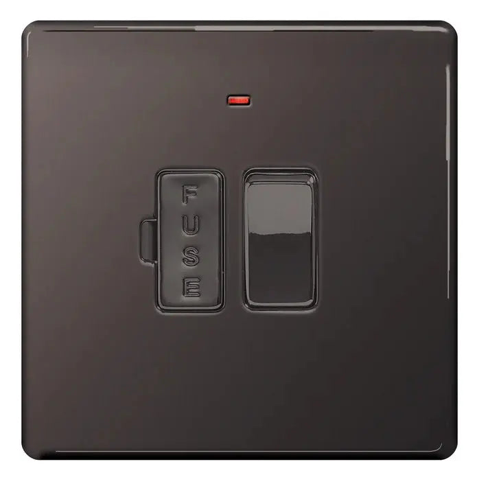 BG Nexus Screwless Flat Plate Black Nickel Switches and Sockets Black Inserts Full Range BG Nexus