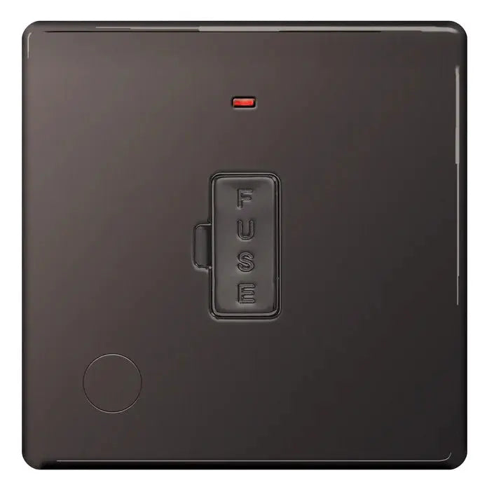 BG Nexus Screwless Flat Plate Black Nickel Switches and Sockets Black Inserts Full Range BG Nexus