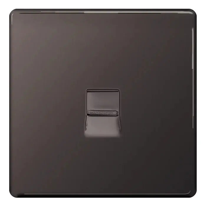 BG Nexus Screwless Flat Plate Black Nickel Switches and Sockets Black Inserts Full Range BG Nexus