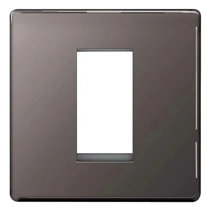 BG Nexus Screwless Flat Plate Black Nickel Switches and Sockets Black Inserts Full Range BG Nexus