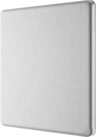 BG Nexus Screwless Flat Plate Brushed Steel Single Blanking Plate FBS94