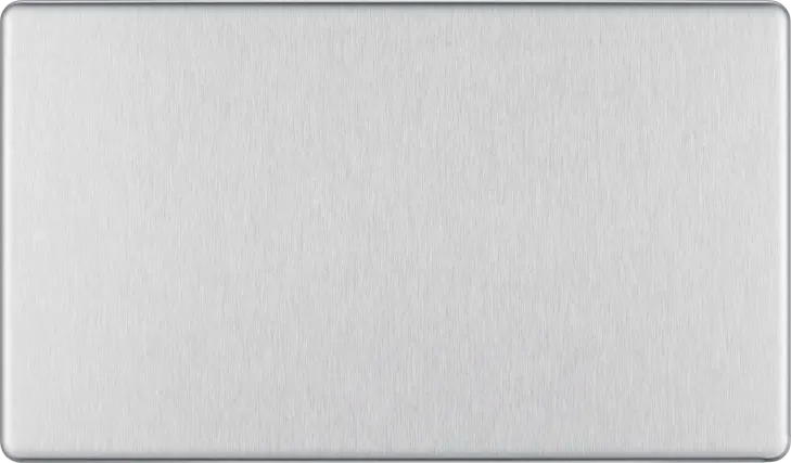 BG Nexus Screwless Flat Plate Brushed Steel Double Blanking Plate FBS95