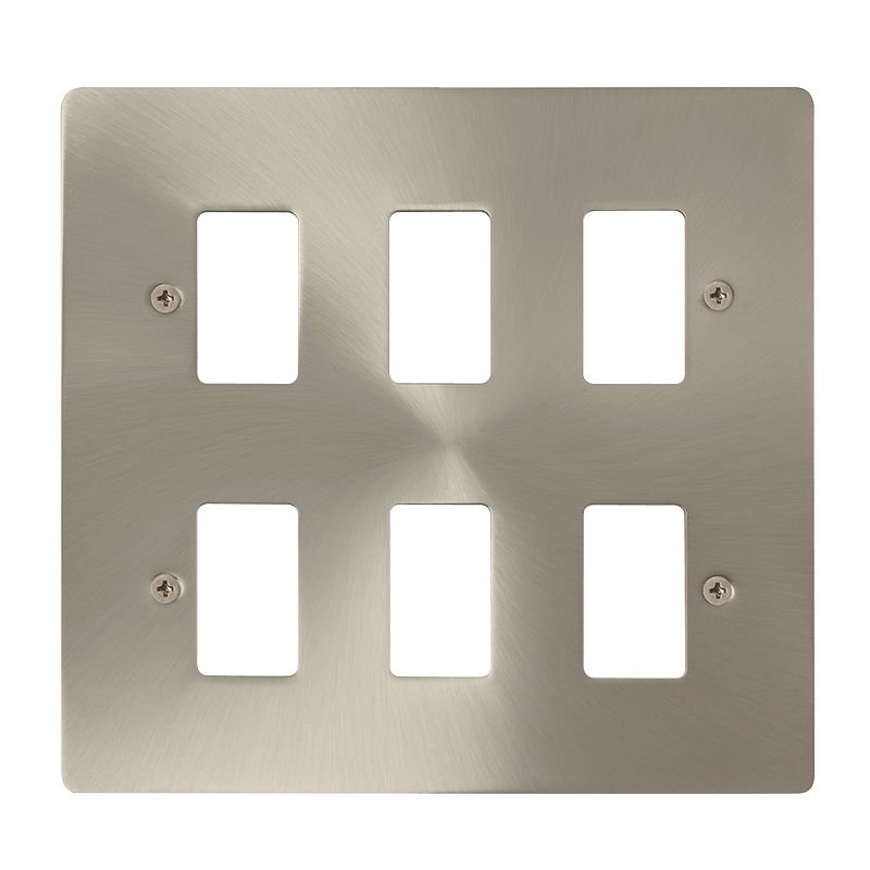 Click GridPro 6 Gang GridPro Frontplate - Brushed Stainless – FPBS20506