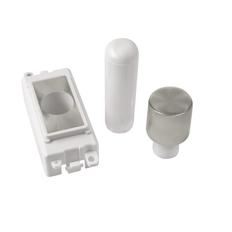 Click GridPro 1 Module Dimmer Mounting Kit - White - Satin Chrome – GM050PWSC