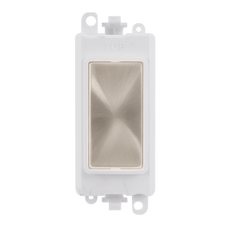 Click GridPro Blank Module - White - Brushed Stainless – GM2008PWBS