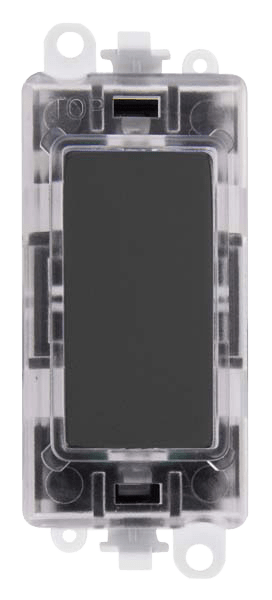 Click GridPro 250V~ Red Transparent Illuminated Blank Module - Black Nickel – GM2008RTBN