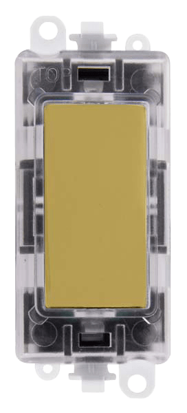 Click GridPro 250V~ Red Transparent Illuminated Blank Module - Polished Brass – GM2008RTBR