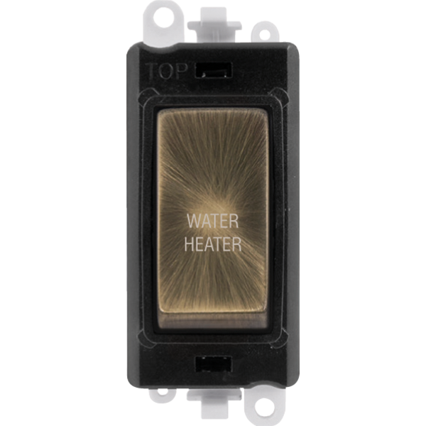 Click GridPro 20AX Double Pole Switch Module - Black - Antique Brass - Water Heater – GM2018BKAB-WH