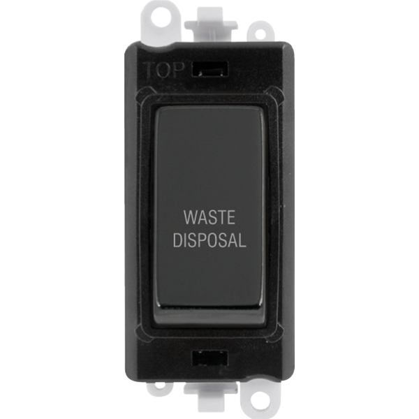 Click GridPro 20AX Double Pole Switch Module - Black - Black Nickel - Waste Disposal – GM2018BKBN-WD