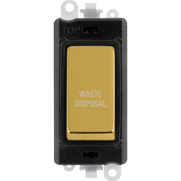 Click GridPro 20AX Double Pole Switch Module - Black - Polished Brass - Waste Disposal – GM2018BKBR-WD