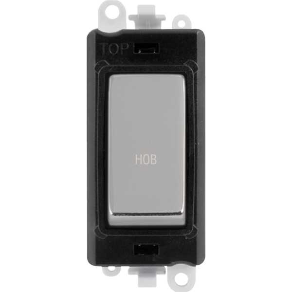 Click GridPro 20AX Double Pole Switch Module - Black - Polished Chrome - Hob – GM2018BKCH-HB