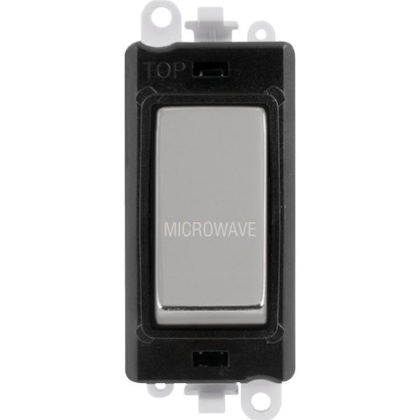 Click GridPro 20AX Double Pole Switch Module - Black - Polished Chrome - Microwave – GM2018BKCH-MW