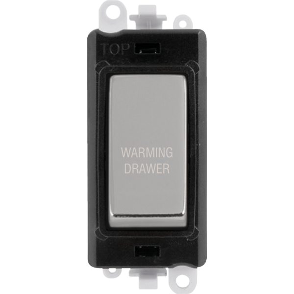 Click GridPro 20AX Double Pole Switch Module - Black - Polished Chrome - Warming Drawer – GM2018BKCH-WDR