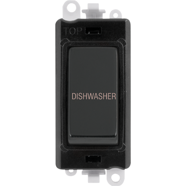 Click GridPro 20AX Double Pole Switch Module - Black - Matt Black - Dishwasher – GM2018BKMB-DW