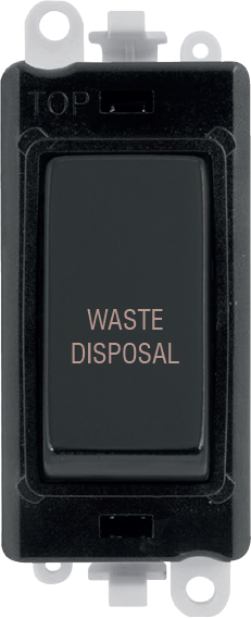 Click GridPro 20AX Double Pole Switch Module - Black - Matt Black - Waste Disposal – GM2018BKMB-WD