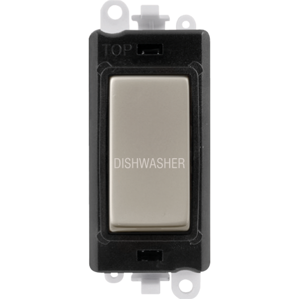 Click GridPro 20AX Double Pole Switch Module - Black - Pearl Nickel - Dishwasher – GM2018BKPN-DW