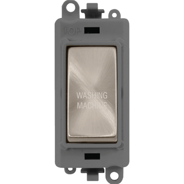 Click GridPro 20AX Double Pole Switch Module - Grey - Brushed Stainless - Washing Machine – GM2018GYBS-WM