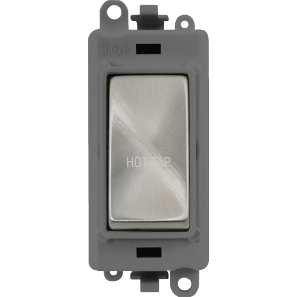 Click GridPro 20AX Double Pole Switch Module - Grey - Satin Chrome - Hot Tap – GM2018GYSC-HT