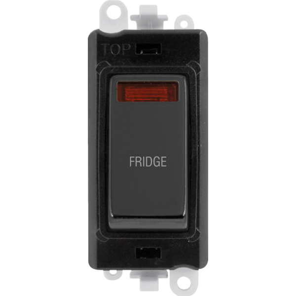 Click GridPro 20AX Double Pole Switch With Neon Module - Black - Black Nickel - Fridge – GM2018NBKBN-FD