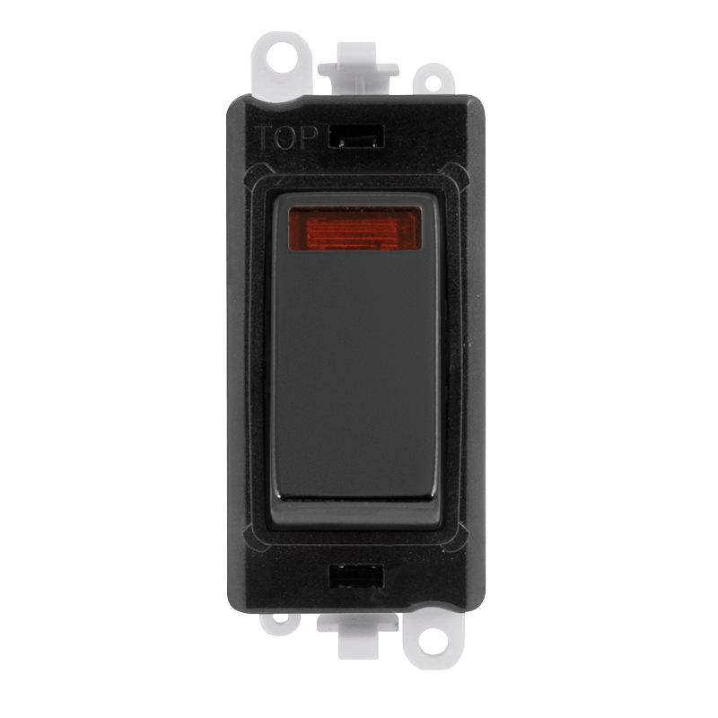 Click GridPro 20AX Double Pole Switch With Neon Module - Black - Black Nickel – GM2018NBKBN