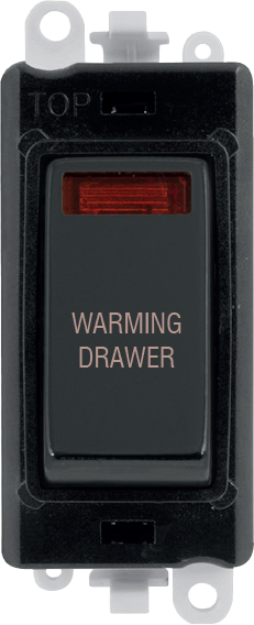Click GridPro 20AX Double Pole Switch With Neon Module - Black - Metal Black - Warming Drawer – GM2018NBKMB-WDR