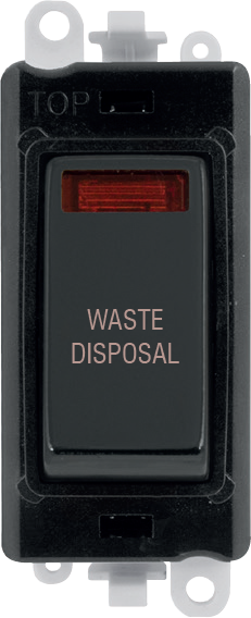 Click GridPro 20AX Double Pole Switch With Neon Module - Black - Metal Black - Waste Disposal – GM2018NBKMB-WD