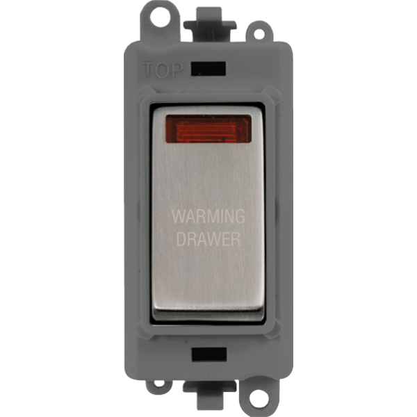 Click GridPro 20AX Double Pole Switch With Neon Module - Grey - Stainless Steel - Warming Drawer – GM2018NGYSS-WDR