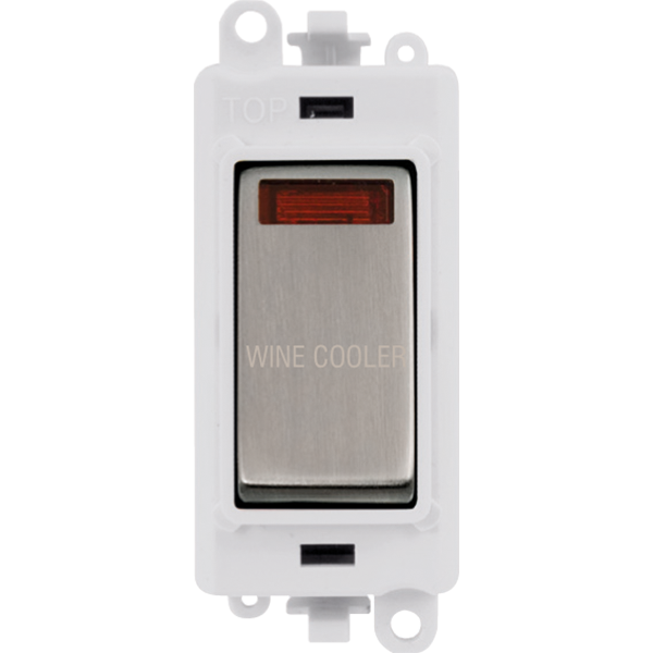 Click GridPro 20AX Double Pole Switch With Neon Module - Polar White - Stainless Steel - Wine Cooler – GM2018NPWSS-WC
