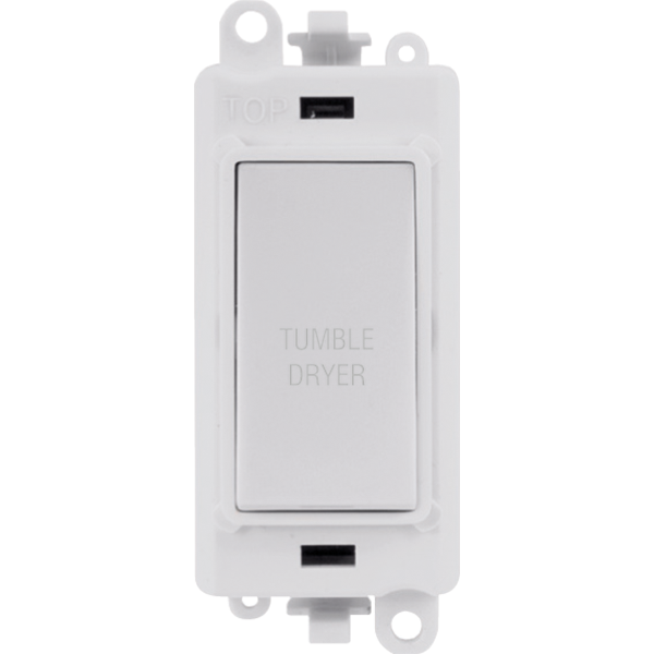 Click GridPro 20AX Double Pole Switch Module - Polar White - Tumble Dryer – GM2018PW-TD