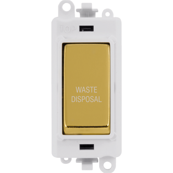 Click GridPro 20AX Double Pole Switch Module - Polar White - Polished Brass - Waste Disposal – GM2018PWBR-WD