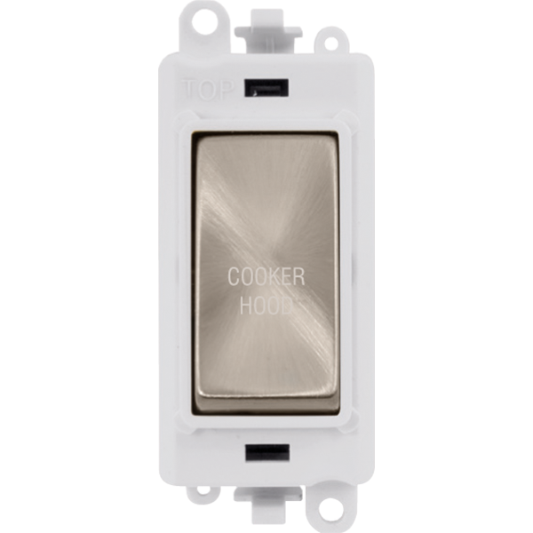 Click GridPro 20AX Double Pole Switch Module - Polar White - Brushed Stainless - Cooker Hood – GM2018PWBS-CH