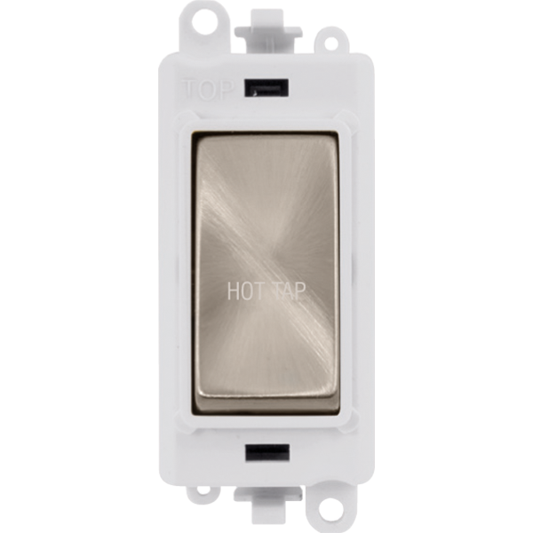 Click GridPro 20AX Double Pole Switch Module - Polar White - Brushed Stainless - Hot Tap – GM2018PWBS-HT